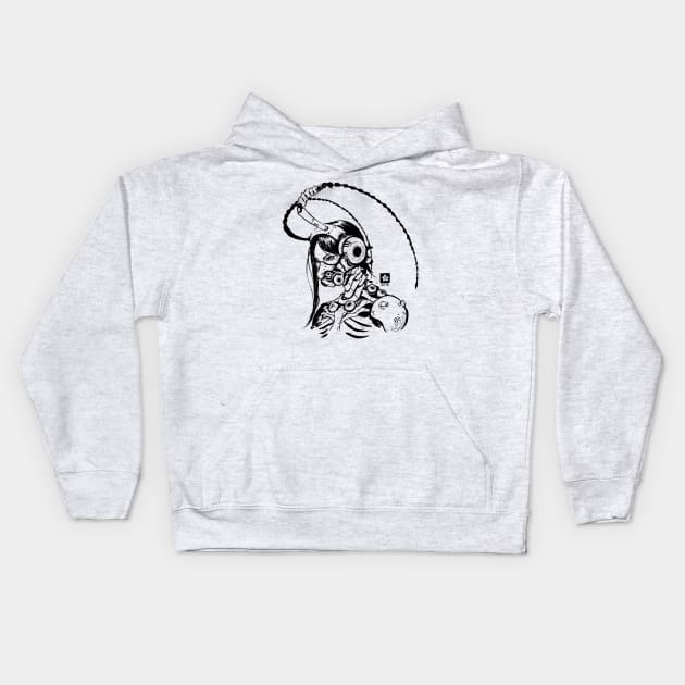 Roach Cyber Girl Kids Hoodie by Novanim